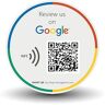 MESSAGENES Adesivo Recensioni QR Google + NFC Riutilizzabile   1 Unità Rotonda   Accessori Bancone Negozio   NFC Google Recensione QR   Configurare en Casa   Adesivi Personalizzati per Attività