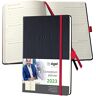 Sigel Agenda settimanale Conceptum 2023, circa A5, nero, rosso, hardcover, 2 pagine = 1 settimana, 192 S