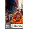 Frazier, Niall Pocket Calendar 2024 2026 With Moon Phase: Three-Year Monthly Planner for Purse , 36 Months from January 2024 to December 2026   Rishi Muni   Meditating in modern street market