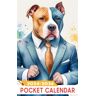 Booth, Dawud Pocket Calendar 2024 2026: Three-Year Monthly Planner for Purse , 36 Months from January 2024 to December 2026   Pitbull caricature   Suit   Cartoonized painting style