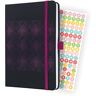 Sigel Agenda settimanale Jolie 2023, circa A5, nero, rosa, hardcover, 2 pagine = 1 settimana, 174 S