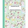 kris pstore, Olivia Composition Notebook Wide Ruled: Cute Unicorn Rainbow Cat, Composition Book, 7.5 x 9.25 Inches, 110 Pages, Wide Rule, Pastel Notebook, Blue Color, ... Girls and Women, School And Office Supplies