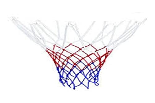 Sport1 Rete canestro. Rete di ricambio per canestro regolamentare 46 cm. Rete basket a 12 ganci. Rete canestro basket esterno/interno. Baskeball net. Rete da basket resistente e tricolore.