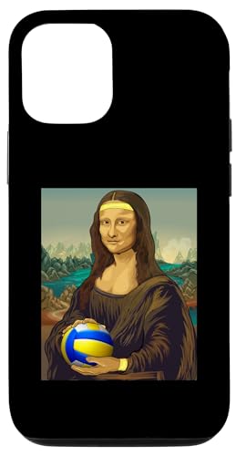 Funny Volley Player Mona Lisa Painting Gifts Custodia per iPhone 13 Pro Pallavolo Gioconda Leonardo Da Vinci Art Pallavolo