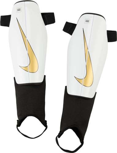 Nike Parastinchi unisex Nk Chrg Grd, bianco/nero/MTLC Gold Coin, , XL