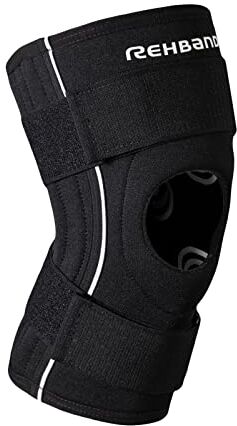 Rehband Ginocchiera, 1 pezzo, ginocchiera apertura rotulea 5 mm in neoprene, chiusura in velcro, Colore:Nero, Misura:XXL