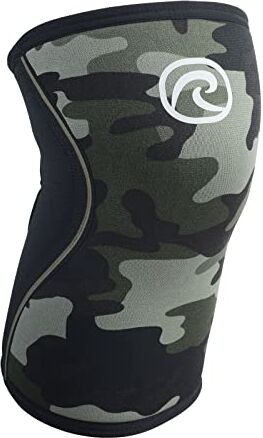 Rehband Benda per ginocchio Rx, fascia per ginocchio in neoprene da 7 mm per sollevamento pesi e powerlifting, protegge le articolazioni e stabilizza i muscoli, Colore:Camuffare, Misura:XL