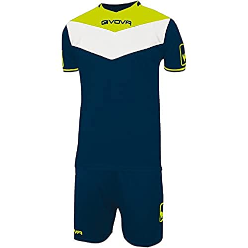 GIVOVA , Kit Campo Fluo Unisex – Adulto, Azzurro/Giallo Fluo, L