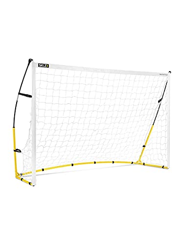 SKLZ Goal 8x5 (2.0), Quickster-Porta da Calcio per Bambini, Ultra Portatile, con Attacco rapido, Colore: Bianco/Nero/Giallo, 2,4 m x 1,5 m Unisex