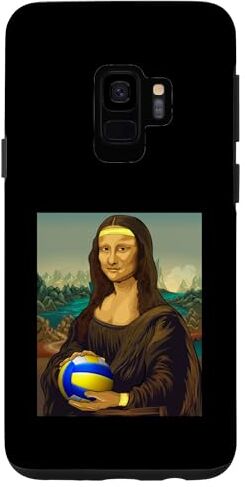 Funny Volley Player Mona Lisa Painting Gifts Custodia per Galaxy S9 Pallavolo Gioconda Leonardo Da Vinci Art Pallavolo