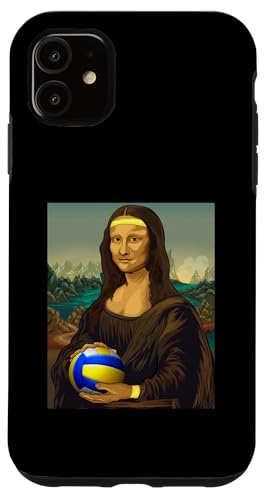 Funny Volley Player Mona Lisa Painting Gifts Custodia per iPhone 11 Pallavolo Gioconda Leonardo Da Vinci Art Pallavolo