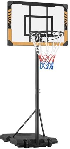 Yaheetech Canestro Basket Esterno Interno Camera Portatile con Colonna Tabellone Canestro Altezza Regolabile 216 246 cm