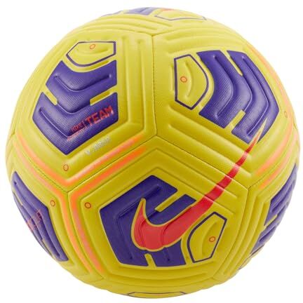 Nike Unisex adulto Pallone da Calcio Ricreativo, Gomma, Yellow/Violet, 5