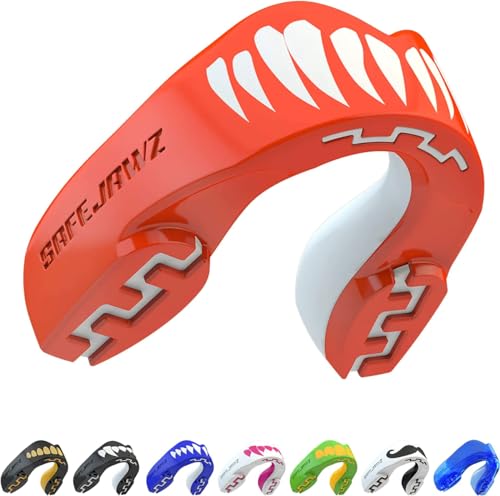 SAFEJAWZ Vestibilità Slim Paradenti Sportivo Adulti e Bambini Contatto Completo per Tutti Gli Sport, tra Cui Rugby, MMA, Hockey, Judo Arti Marziali e Boxe