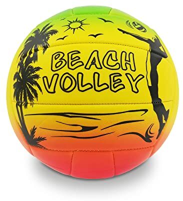 Mondo Toys Palla da gioco volley Beach Volley RAINBOW taglia 5 indoor, outdoor, beach, pvc sponge soft touch, colore arancione giallo verde