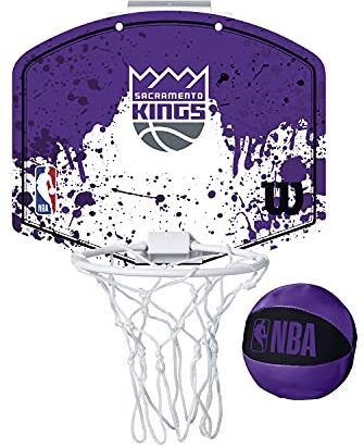 Wilson Minicanestro da Basket NBA TEAM MINI HOOP, Plastica, Bianco/Viola (Sacramento Kings)