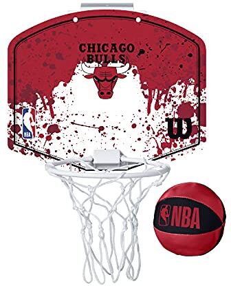 Wilson Minicanestro da Basket NBA TEAM MINI HOOP, Plastica, Bianco/Rosso (Chicago Bulls)