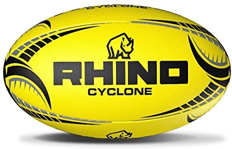 Rhino Cyclone Rugby Ball, giallo fluo, misura 3