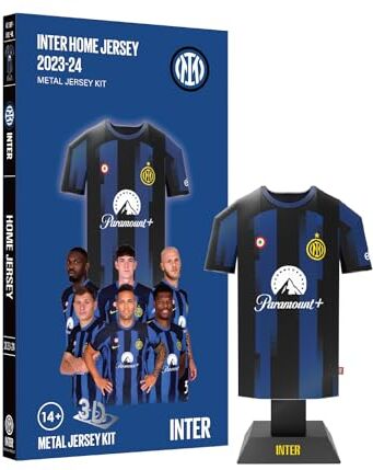 Inter Maglia Home Jersey 2023-2024 Miniatura Alluminio da Assemblare Calcio, Milano, Idea Regalo, Oggetto da Collezione, Prodotto Ufficiale