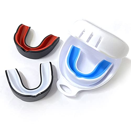 ZWZNBL 4 Set Sport Paradenti Adulti Gum Shield Paradenti Portatile Custodia Rugby Hockey Boxe Junior Judo Karate Morso Modellabile Lacrosse Calcio MMA Wrestling Roller Jaw Protection