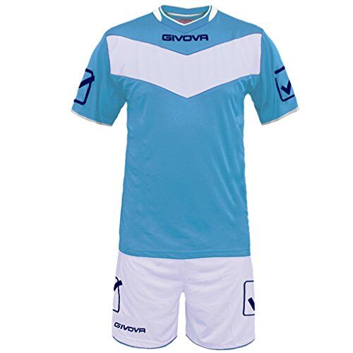 GIVOVA Vittoria, Kit Calcio Unisex Adulto, Multicolore (Azzurro Cielo/Bianco), S