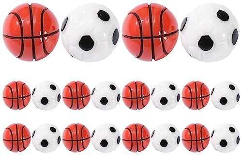 BESPORTBLE Set Da 20 Pezzi Mini Pallone Basket Mini Palloni Spiaggia Piccoli Palloni Sportivi Palloni Sportivi Casa Delle Bambole Accessori Decorativi Modello Resina Calcio Sfera Decorativa