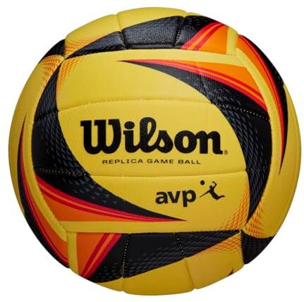 Wilson OPTX AVP VB Ball,  Pallone da Pallavolo, finta pelle, Replica, Dimensioni Ufficiali, Giallo