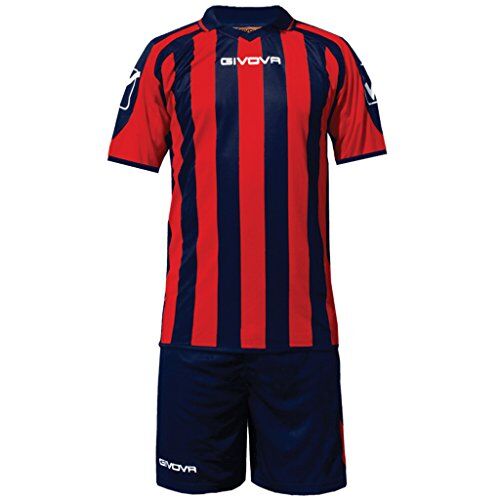 GIVOVA Supporter, Kit Calcio Unisex Adulto, Multicolore (Blu/Rosso), XS