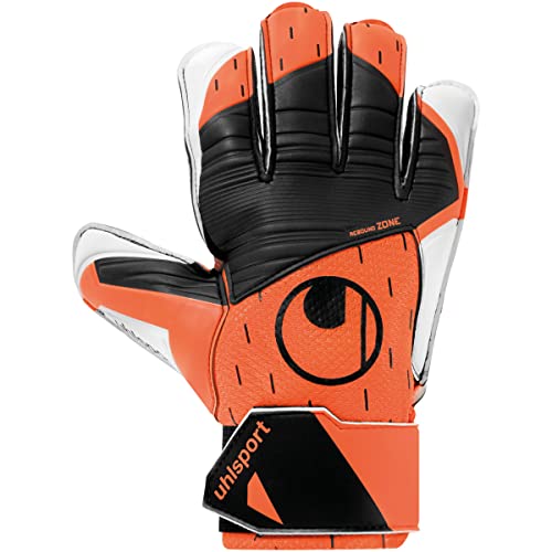 Uhlsport Starter Resist Guanti Portiere Gloves per Adulti e Bambini Calcio Adatto a Qualsiasi Superficie Arancione Fluore/Bianco/Nero Misura 10