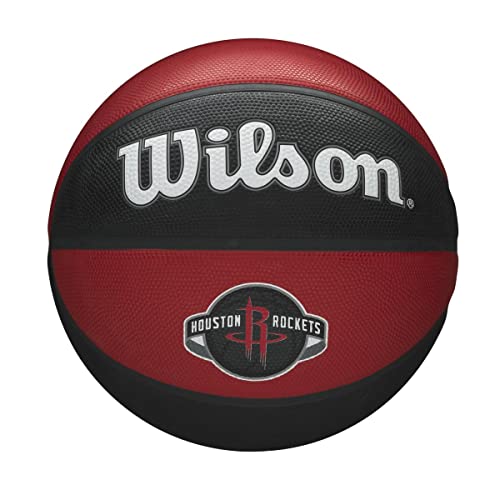 Wilson Pallone da Basket NBA TEAM TRIBUTE BSKT, Utilizzo Outdoor, Gomma, Misura 7, Rosso/Nero (Houston Rockets)