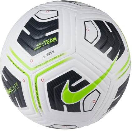 Nike Academy-Team, Calcio Palla Unisex Adulto, Bianco/Nero/Volt, 4