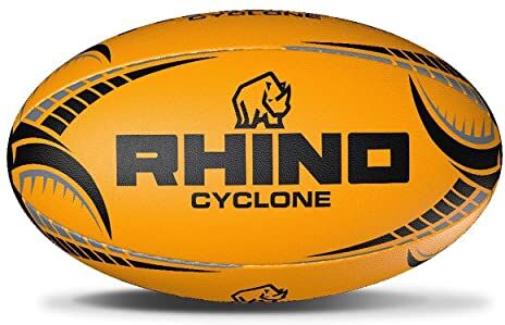 Rhino Cyclone XV Pallone da rugby, taglia 4, colore: Arancione fluo