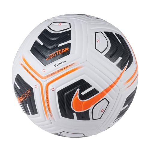 Nike Academy Pallone da calcio ricreativo Unisex Adulto WHITE/BLACK/TOTAL ORANGE Taglia 5