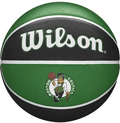 Wilson Pallone da Basket NBA TEAM TRIBUTE BSKT, Utilizzo Outdoor, Gomma, Misura 7, Verde/Nero (Boston Celtics)