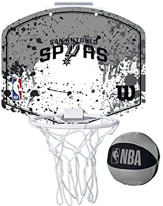 Wilson Minicanestro da Basket NBA TEAM MINI HOOP, Plastica, Bianco/Grigio (San Antonio Spurs)