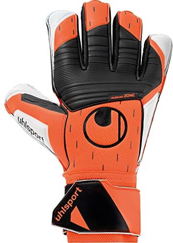 Uhlsport Soft Resist+ Guanti da portiere per adulti e bambini Calcio Soccer Football – adatti per ogni superficie – Fluo arancione/bianco/nero – taglia 8,5