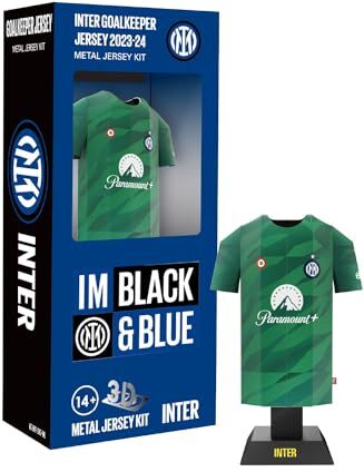 Inter Maglia Portiere 2023-2024 Miniatura Alluminio con Custodia da Assemblare- Calcio, Milano, Idea Regalo, Oggetto da Collezione, Prodotto Ufficiale