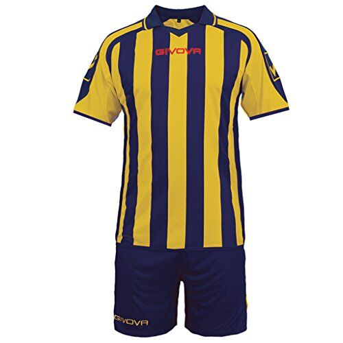 GIVOVA Supporter, Kit Calcio Unisex Adulto, Multicolore (Blu/Giallo), XS