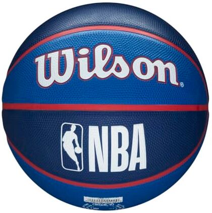 Wilson Pallone da Basket NBA TEAM TRIBUTE BSKT, Utilizzo Outdoor, Gomma, Misura 7, Blu/Blu Scuro (Philadelphia 76ers)