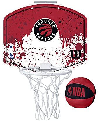 Wilson Minicanestro da Basket NBA TEAM MINI HOOP, Plastica, Bianco/Rosso (Toronto Raptors)