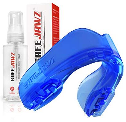 SAFEJAWZ Paradenti Sportivo e Spray disinfettante Pacchetto Taglia Unica Contatto Completo per Tutti Gli Sport, tra Cui Rugby, MMA, Hockey, Kickboxing Arti Marziali e Boxe