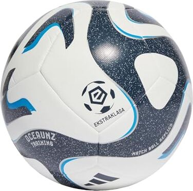 Adidas EKSTRAKLASA TRN Pallone da calcio ricreativo Unisex Adulto white/collegiate navy/bright blue/silver met. Taglia 5