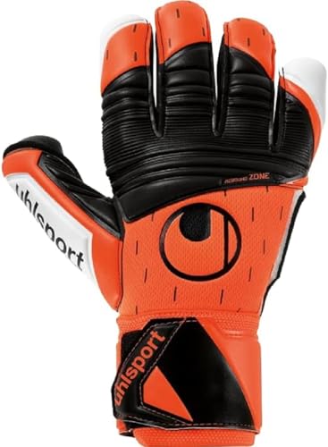 Uhlsport Starter Resist Guanti Portiere Gloves per Adulti e Bambini Calcio Adatto a Qualsiasi Superficie Arancione Fluore/Bianco/Nero Misura 11