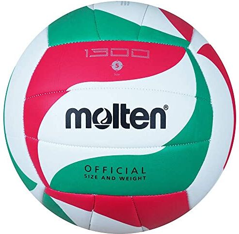 Molten Pallone Pallavolo V5M1300, Verde/Rosso/Bianco, Taglia 5