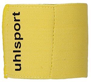 Uhlsport Set di 3 Paia di Fascette Reggi Parastinchi, 6,5 Cm, Taglia Unica, Colore Giallo