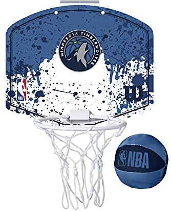 Wilson Minicanestro da Basket NBA TEAM MINI HOOP, Plastica, Bianco/Blu (Minnesota Timberwolves)