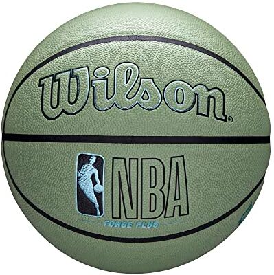 Wilson NBA Forge Plus Eco Pallone da basket per interni ed esterni, misura 7-74,9 cm, colore: Verde