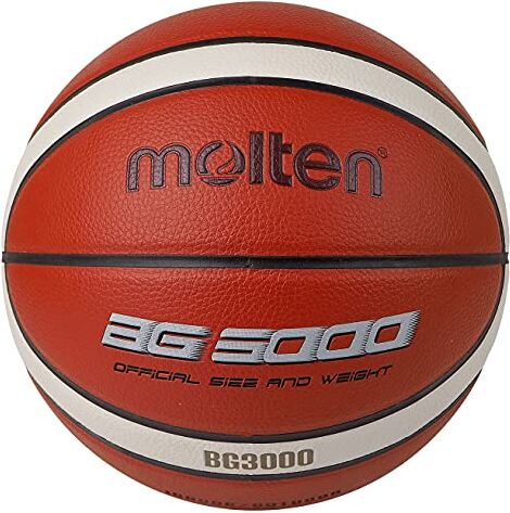 Molten BG3000 Pallone da basket per interni ed esterni, in gomma, misura 7, arancione/avorio, adatto per bambini di età 14 anni e adulti