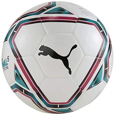 Puma teamFINAL 21 Lite Ball 290g, Pallone da Calcio Unisex-Adult, White-Rose Red-Ocean Depths Black, 5