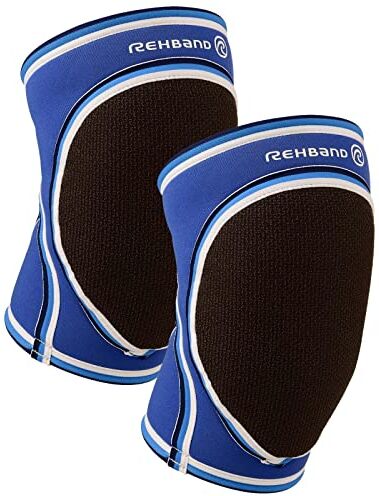 Rehband Ginocchiere, 1 pezzo o 1 paio, protezioni per le ginocchia, protezioni per pallamano, protezioni per pallavolo, protezioni per le ginocchia in neoprene, Colore:Blu 1 Paio, Misura:XL